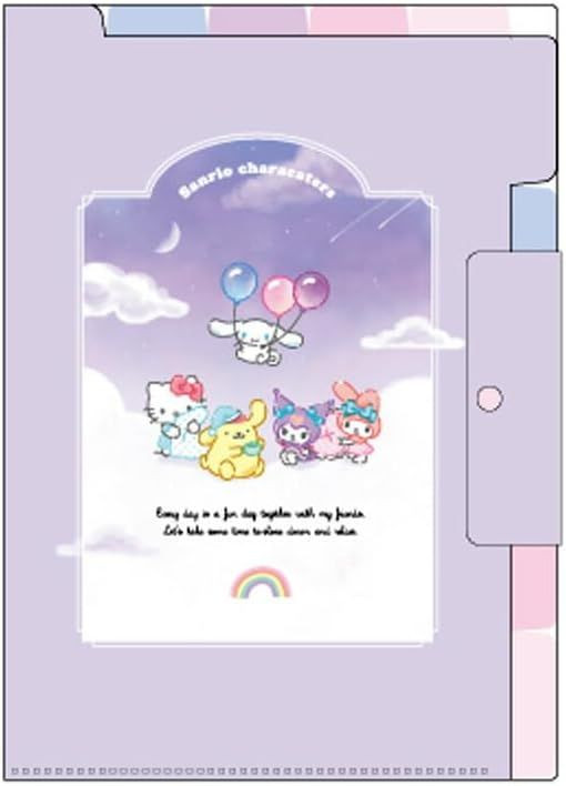 T's Factory Sanrio Characters A4 Clear File with Index Pockets - Relaxing Night